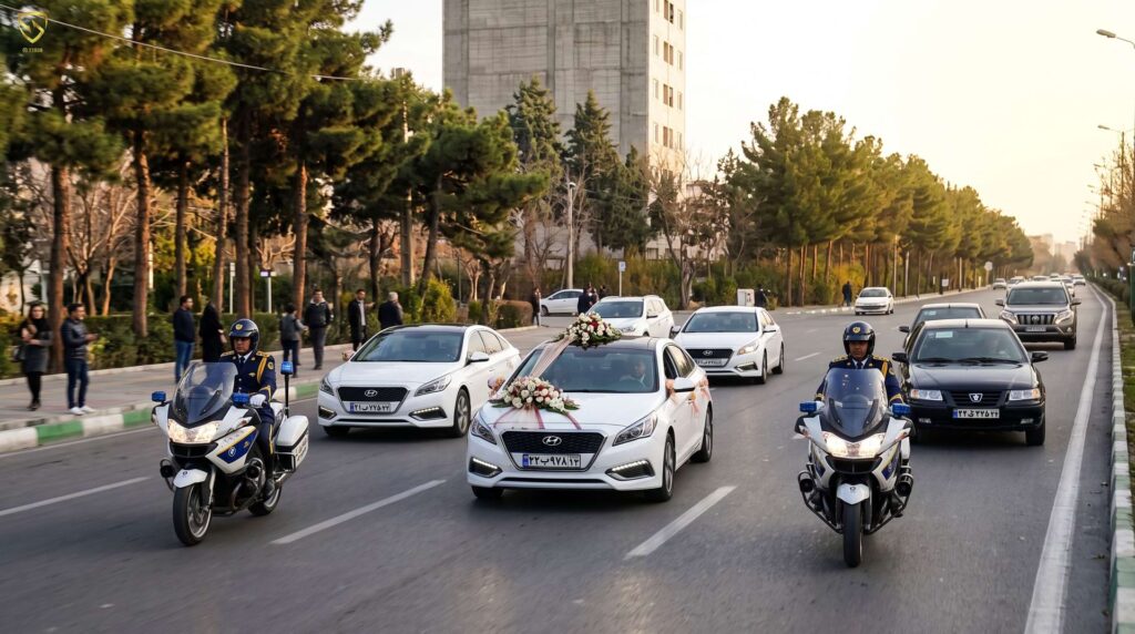 اسکورت تشریفاتی ماشین عروس